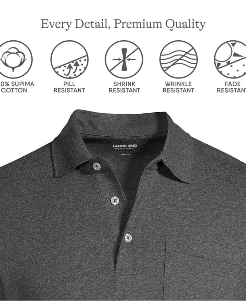 Men's Short Sleeve Cotton Supima Polo Shirt with Pocket
