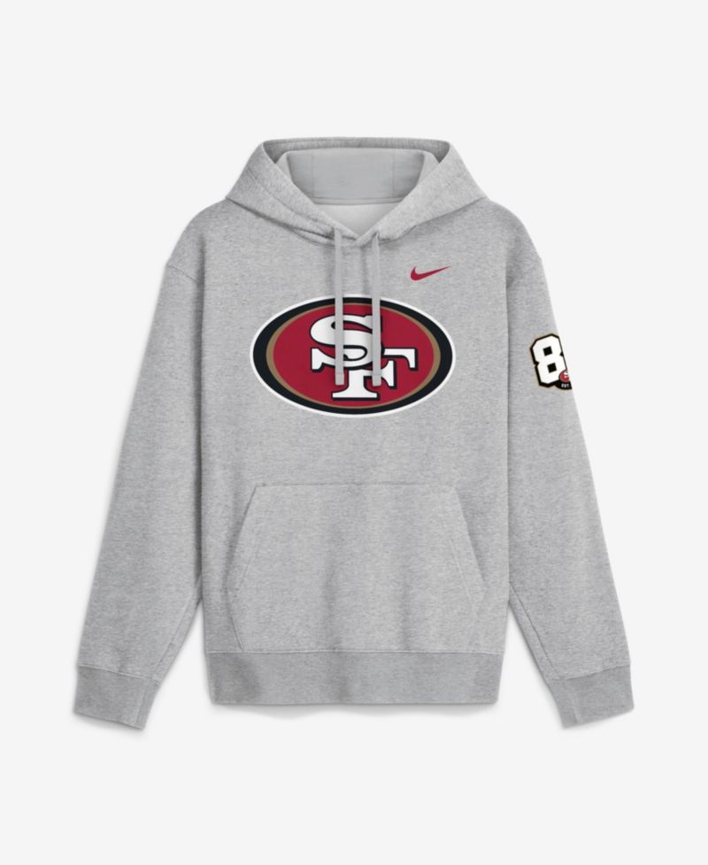Men's Heather Gray San Francisco 49ers 80th Anniversary Showdown Club Fleece Hoodie