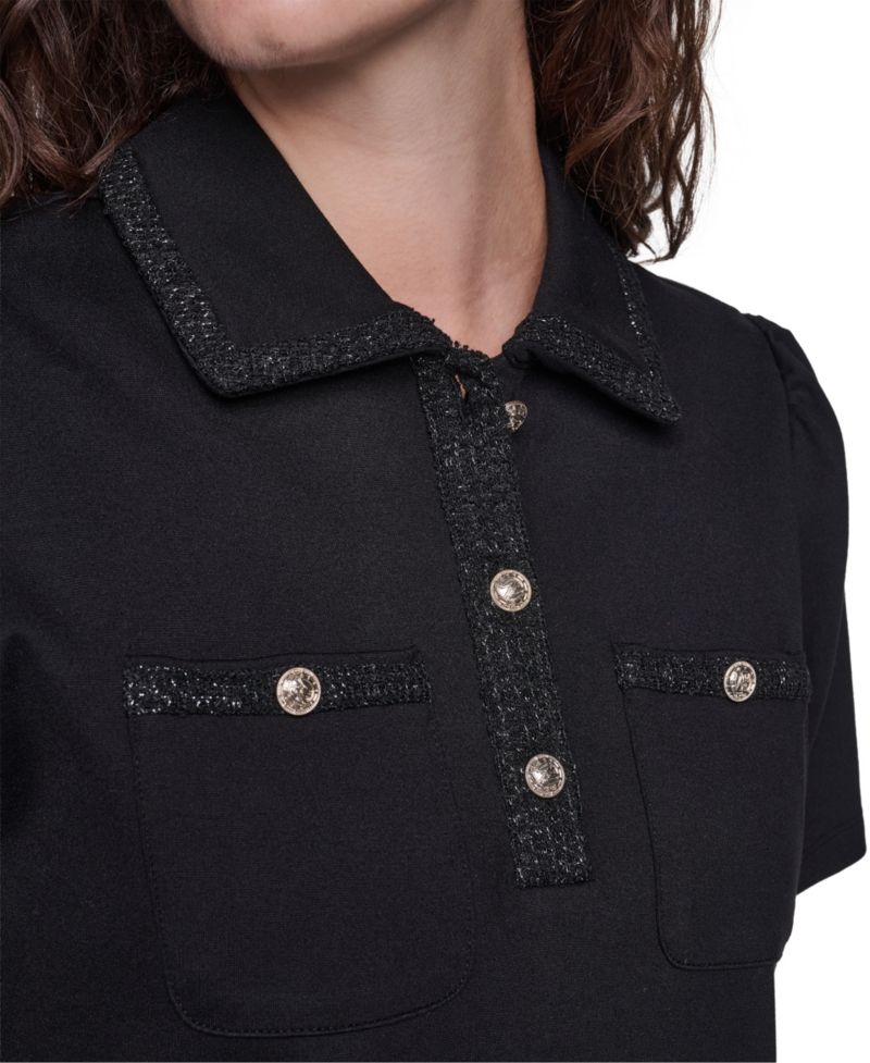 Women's Short-Sleeve Collared Knit Polo