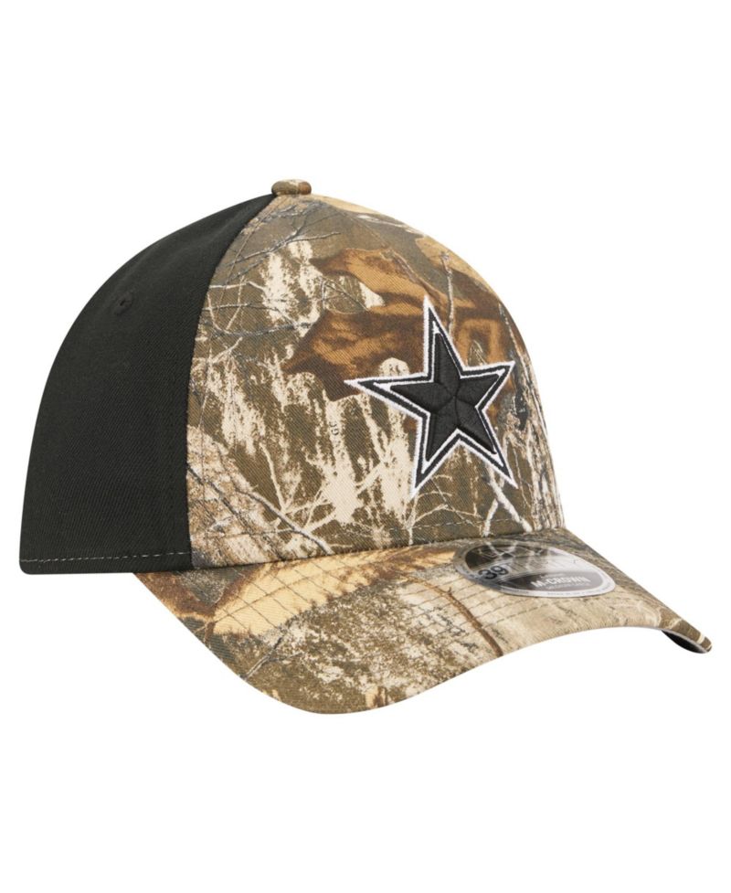 Men's Camo/Black Dallas Cowboys Team Collection RealTree 39THIRTY M-Crown A-Frame Flex Hat
