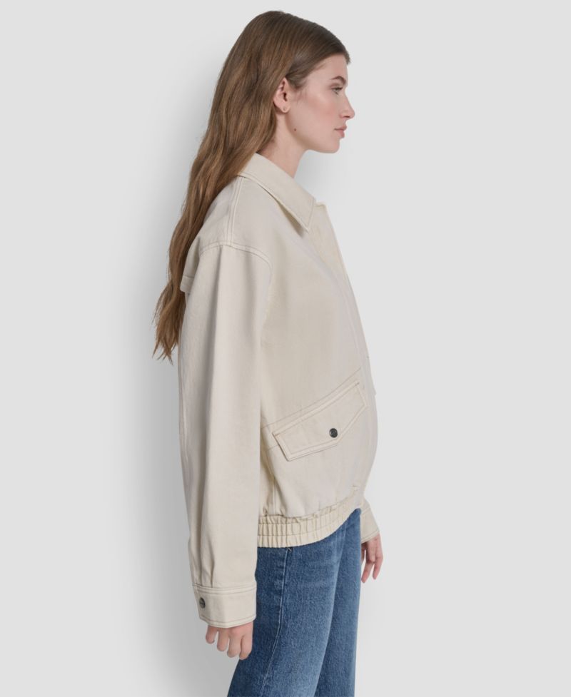 Women's Denim Bomber Coat