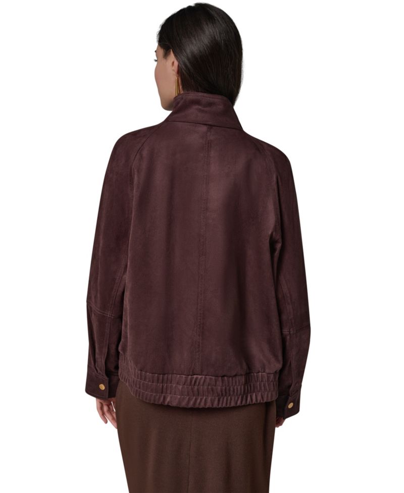 Women's Fitted Zip-Front Faux Suede Jacket