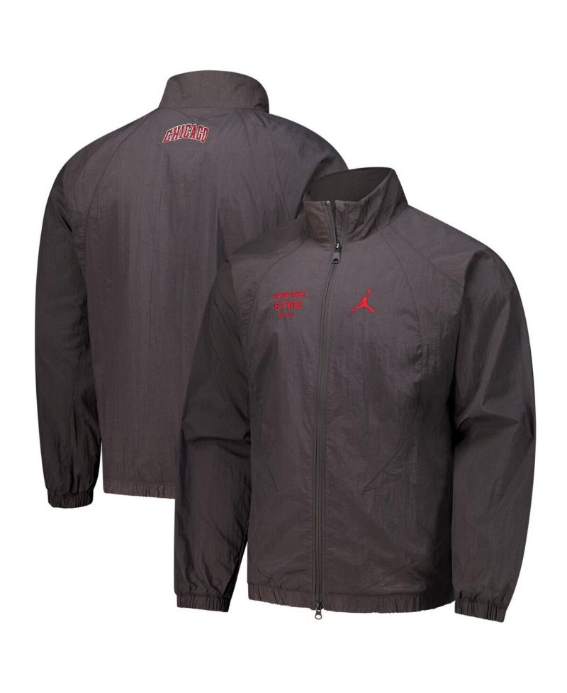 Men's Gray Chicago Bulls Courtside Statement Edition Jumpman Jam Full-Zip Jacket