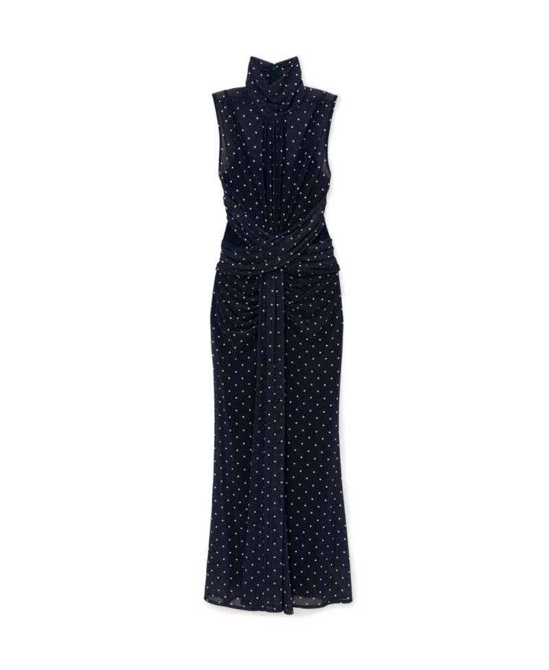 Women's Polka-Dot Print Sleeveless Maxi Dress