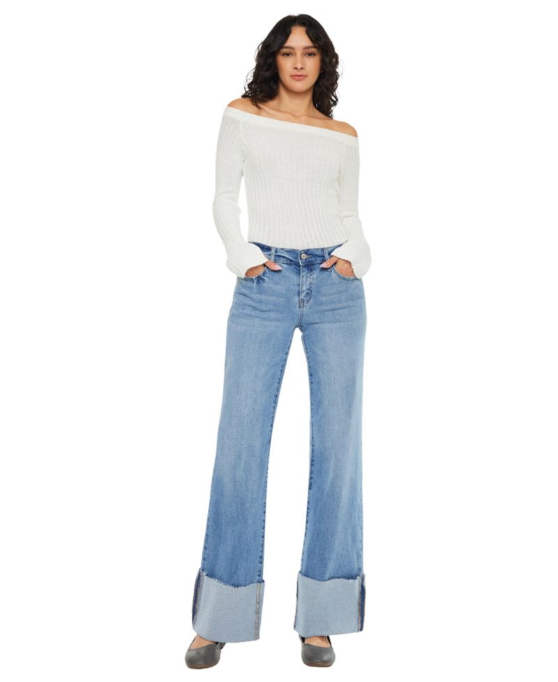 Women's Emma Mid Rise Wide Flare Jeans