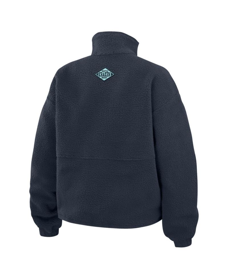 Women's Deep Sea Blue Seattle Kraken Polar Fleece Half-Zip Jacket