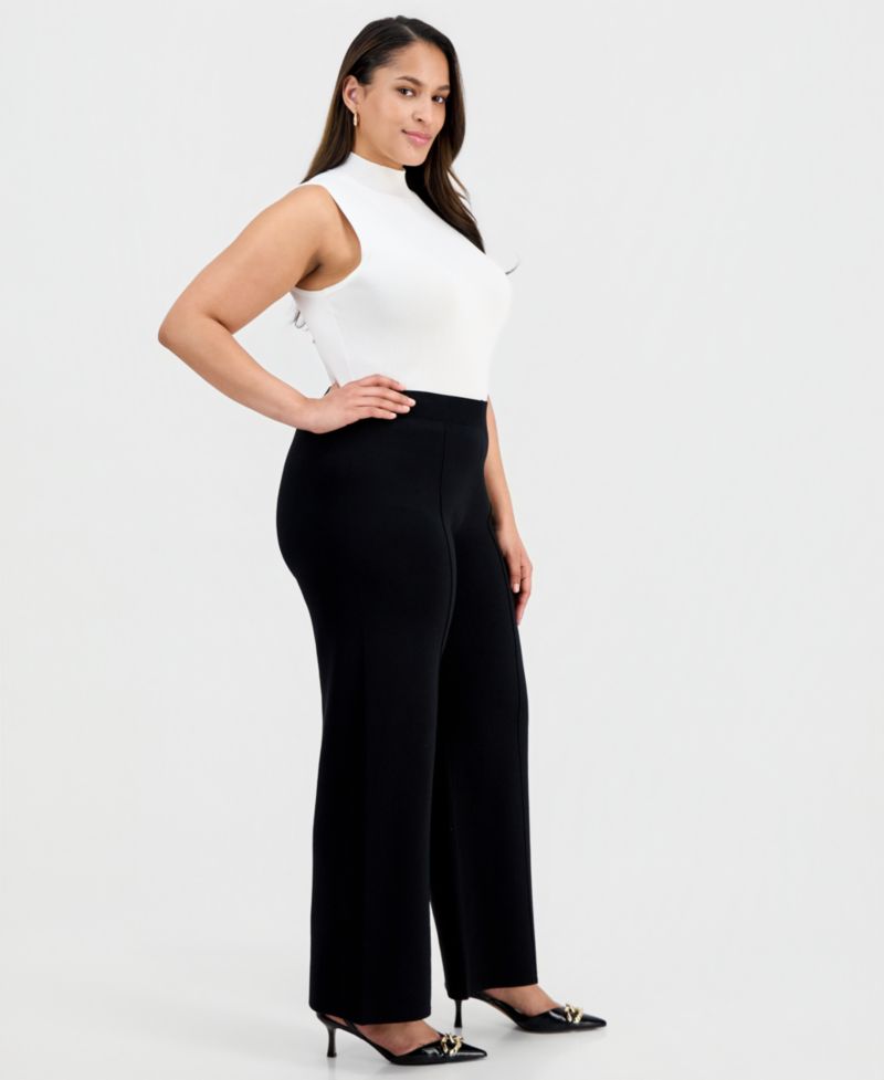 ASL Plus Size Mid-Rise Sweater-Knit Pants