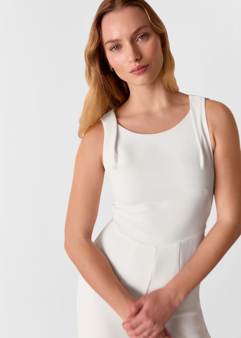 Women's Tie Back Wide Leg Bridal Jumpsuit
