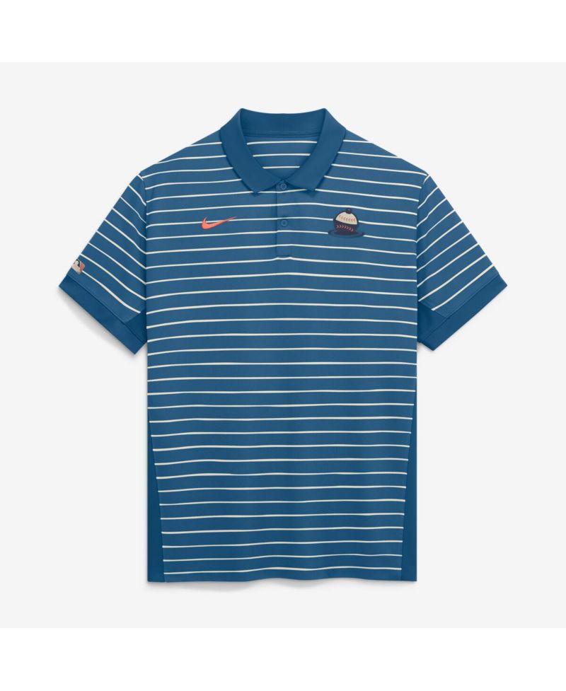 Men's Blue Milwaukee Brewers 2026 City Connect Authentic Collection Striped Victory Dri-FIT Polo Shirt