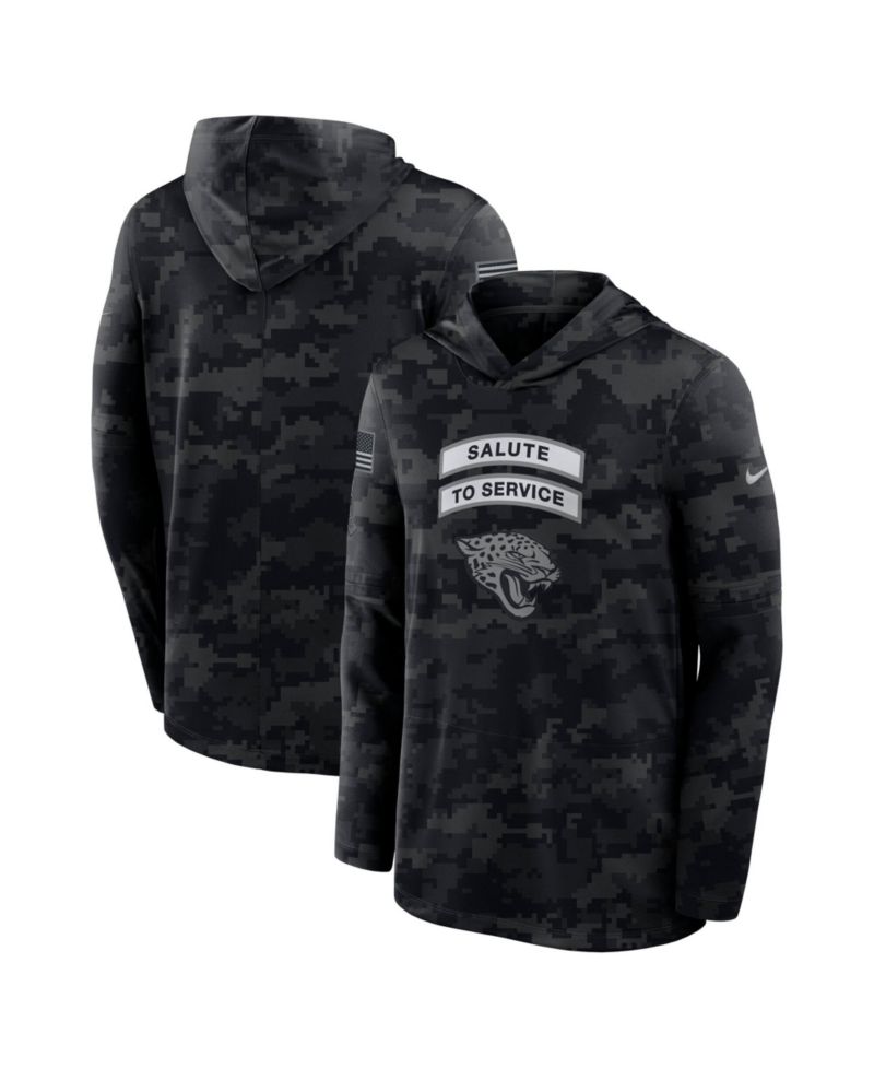 Men's Black Jacksonville Jaguars 2026 Salute to Service Sideline Lightweight Hooded Pullover