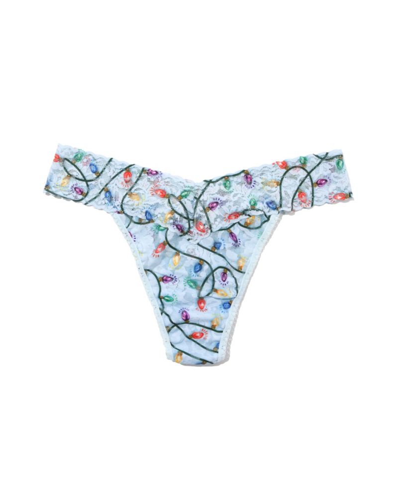 Women's Printed Signature Lace Original Rise Thong Underwear