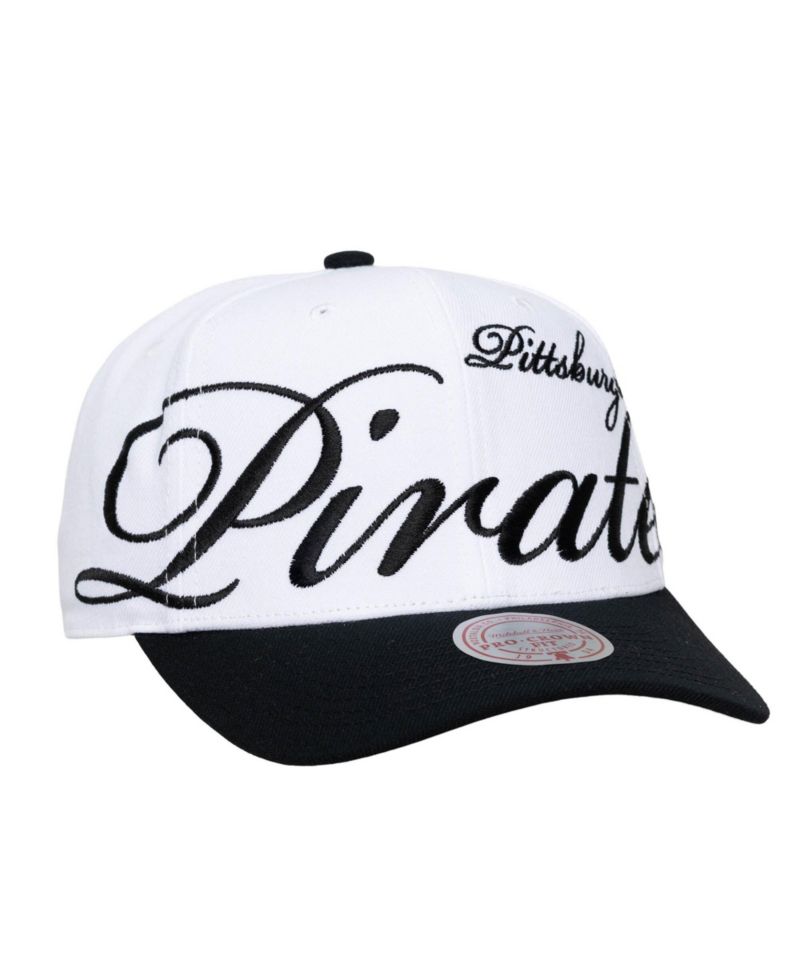 Men's and Women's White/Black Pittsburgh Pirates XL Script Pro Crown Adjustable Hat