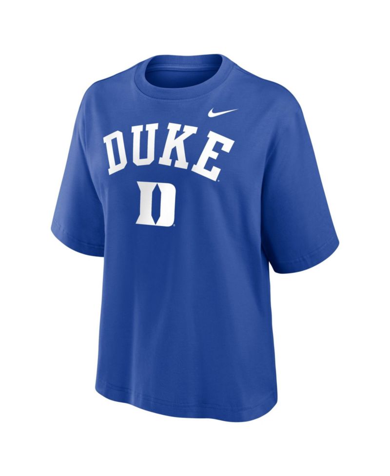 Women's Royal Duke Blue Devils Arch Logo Boxy T-Shirt