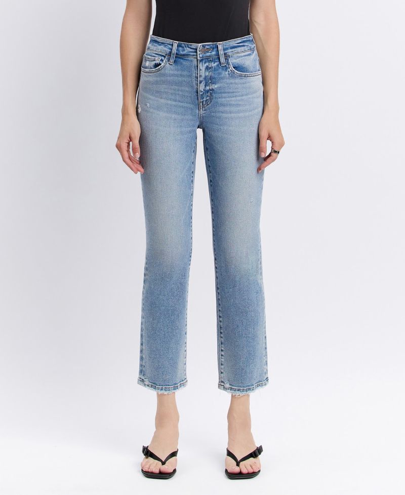 Women's High Rise Straight Jeans