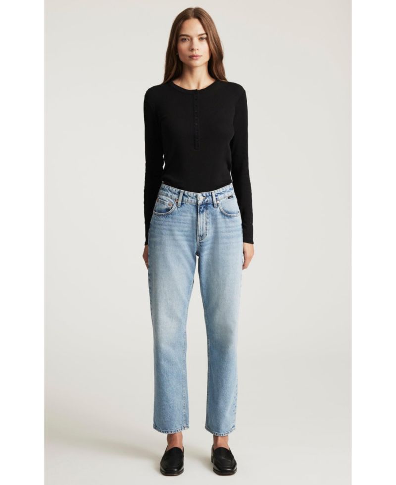 Women's Savannah High Rise Straight Leg In Lt Brushed Classic Denim