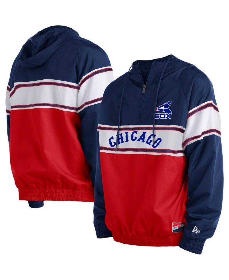 Men's Navy Chicago White Sox Ripstop Raglan Quarter-Zip Hoodie