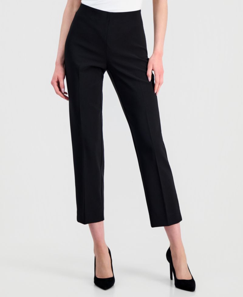 Women's Hollywood-Waist Straight Ankle Pants