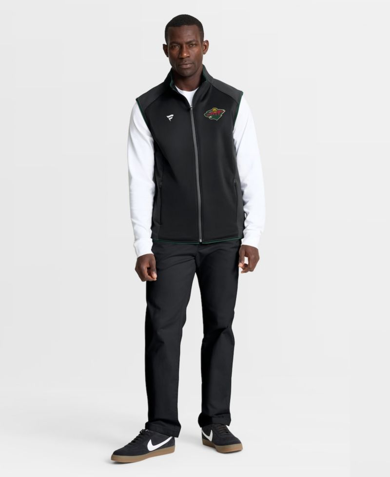 Men's Black Minnesota Wild Authentic Pro Rink Full-Zip Vest