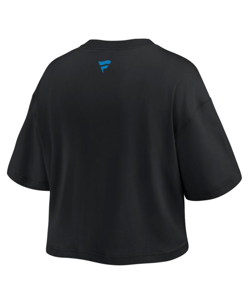 Women's Black Detroit Lions Americana Cropped T-Shirt