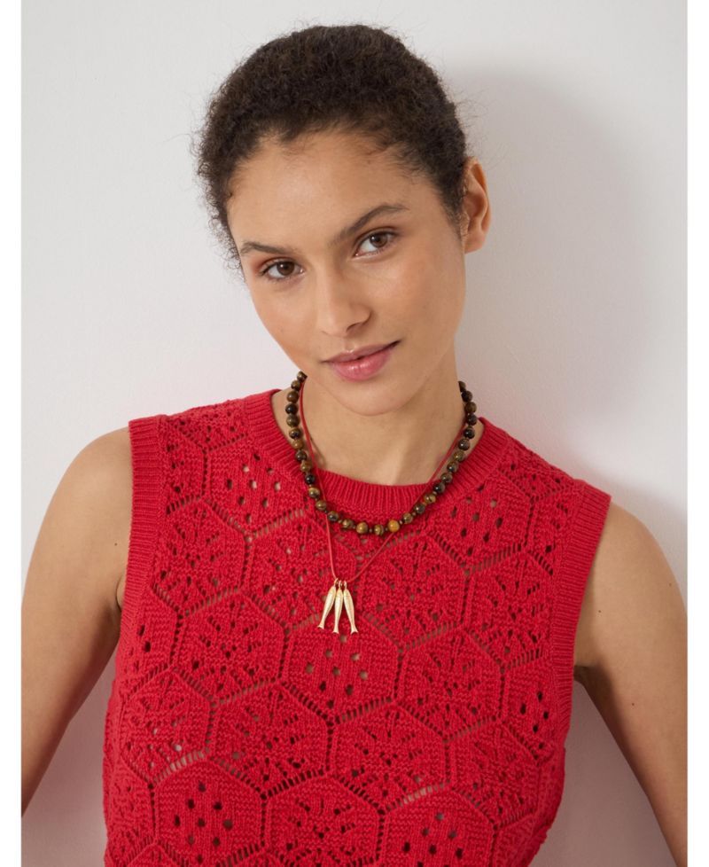Women's Geometric Crochet Vest