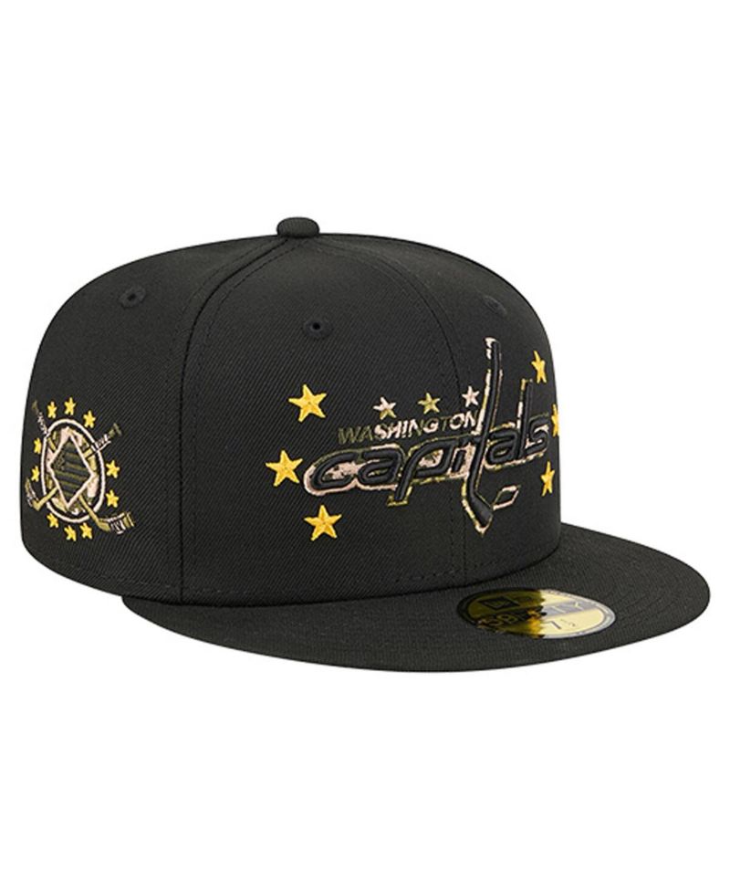 Men's Black Washington Capitals Military Appreciation Digital Camo Stars 59FIFTY Fitted Hat