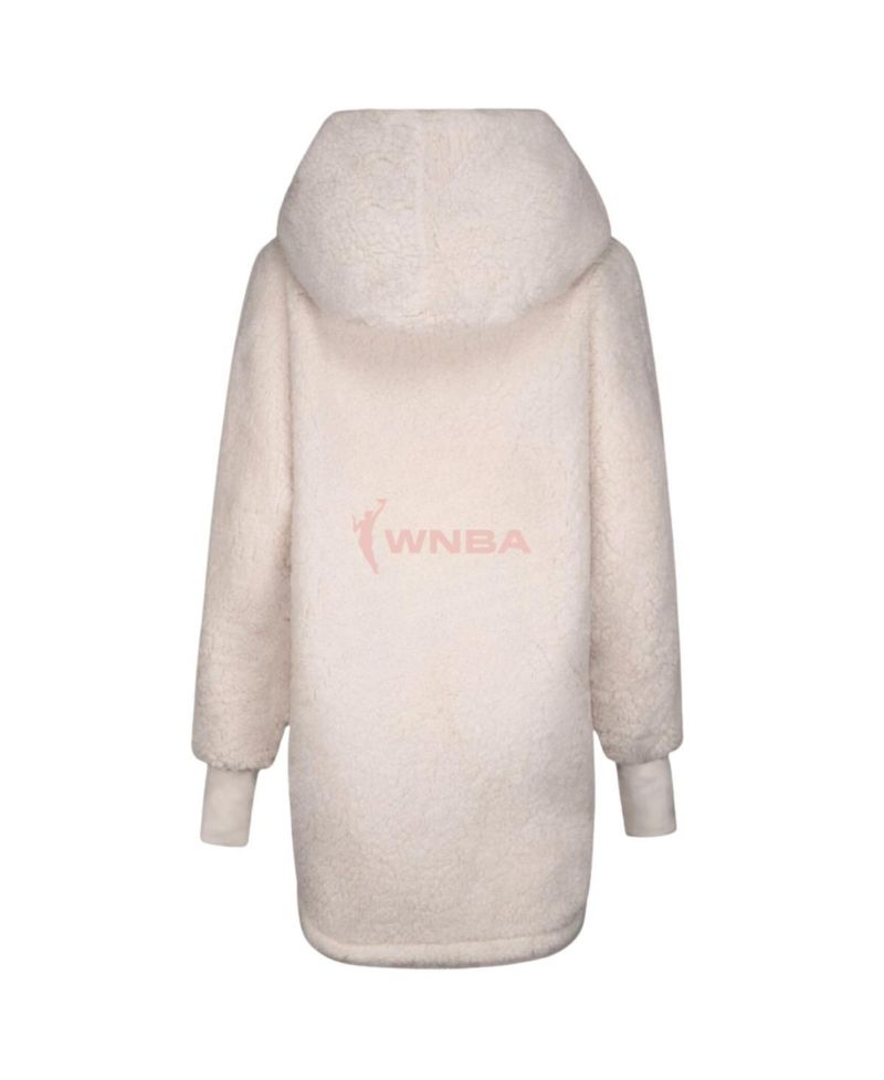Men's and Women's Cream WNBA Breast Cancer Awareness Oversized Hooded Sweater