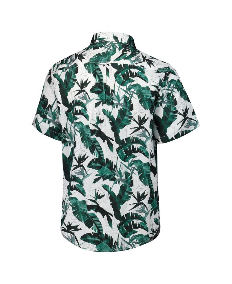 Men's Green New York Jets Sunnyvale Blooms Camp Button-Up Shirt