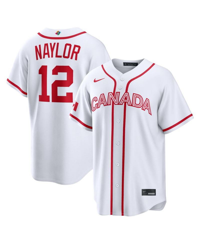 Men's Josh Naylor White Canada Baseball 2026 World Baseball Classic Home Stadium Jersey