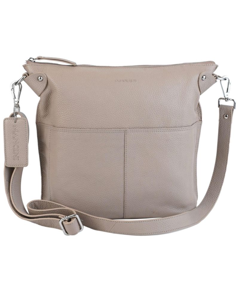 Pebbled Collection Susan Leather Crossbody Hobo Bag