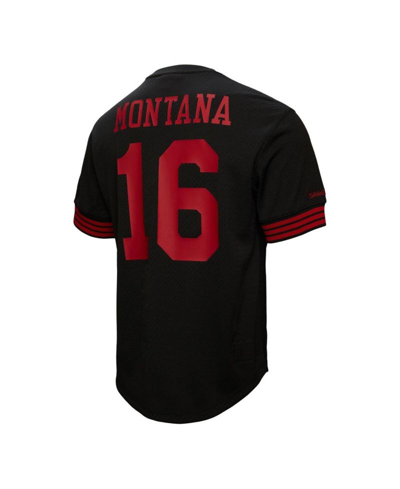 Men's Joe Montana Black San Francisco 49ers Big & Tall Mesh Player Name & Number T-Shirt