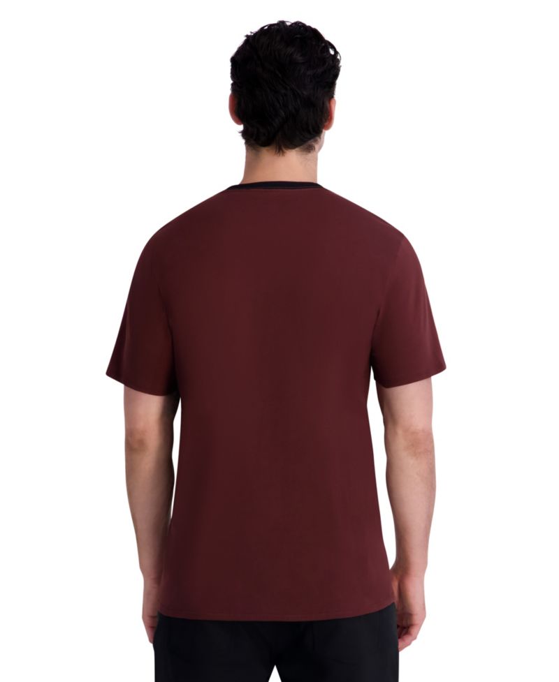 Men's Embossed-Signature Contrast-Trim T-Shirt