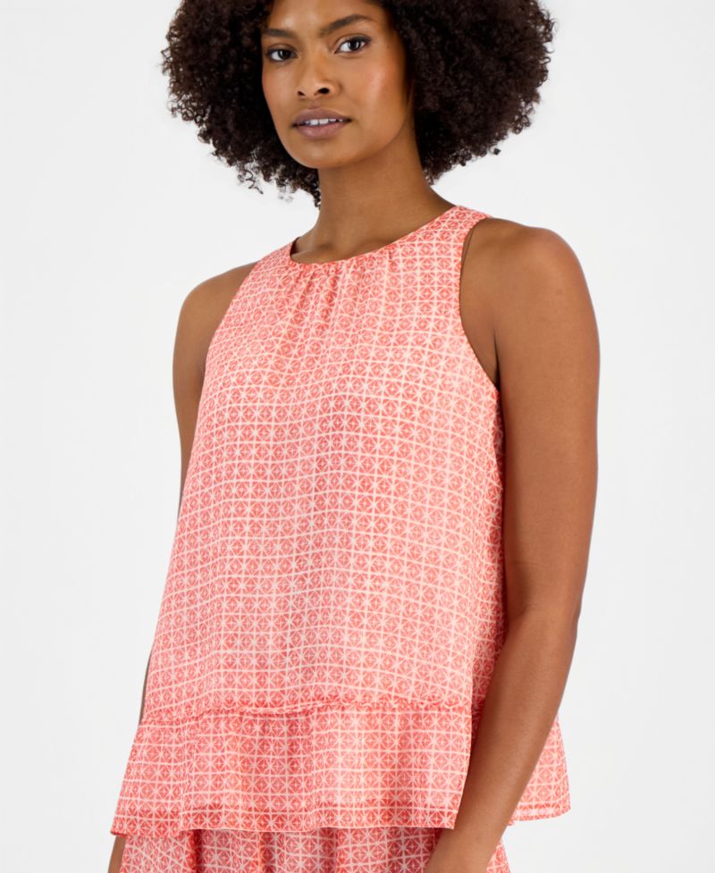 Women's Peplum-Hem Sleeveless Top