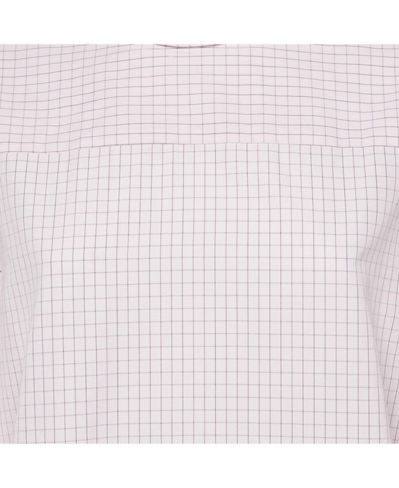 Women's Corso Checkered Cotton Mock Neck Shirt