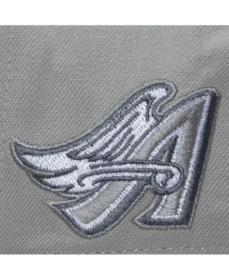 Men's Gray California Angels Cooperstown Thunderstorm Head Coach Pro-Crown Adjustable Hat