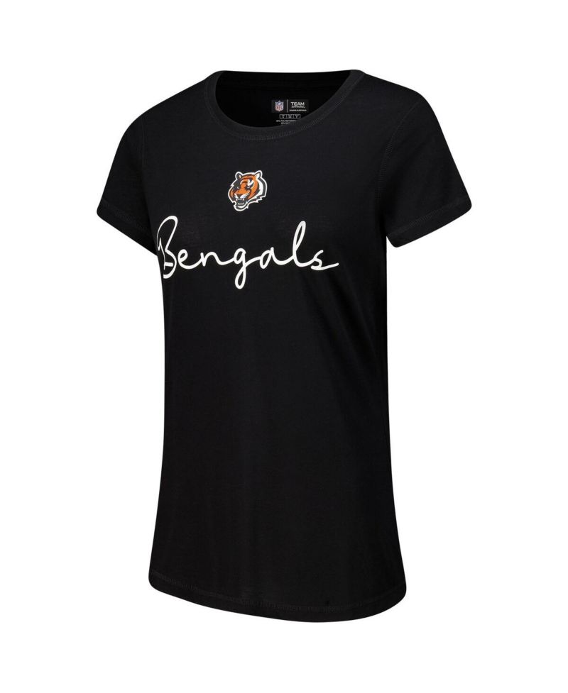 Women's Cincinnati Bengals Vector T-Shirt Flannel Pants Sleep Set