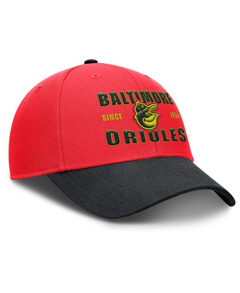 Men's Crimson/Black Baltimore Orioles Neon 90s Rise Adjustable Hat