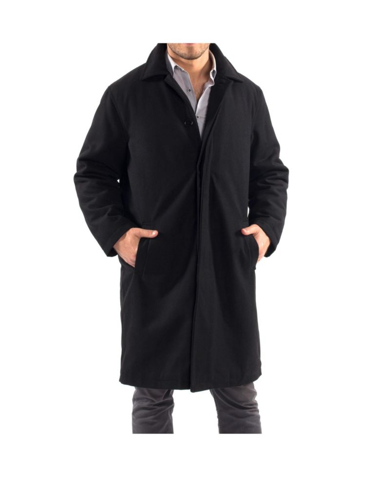 Men's Zach Men s Wool Blend Overcoat - Knee-Length Trench Coat, Runs Large for Layering Over Suits or Sweaters