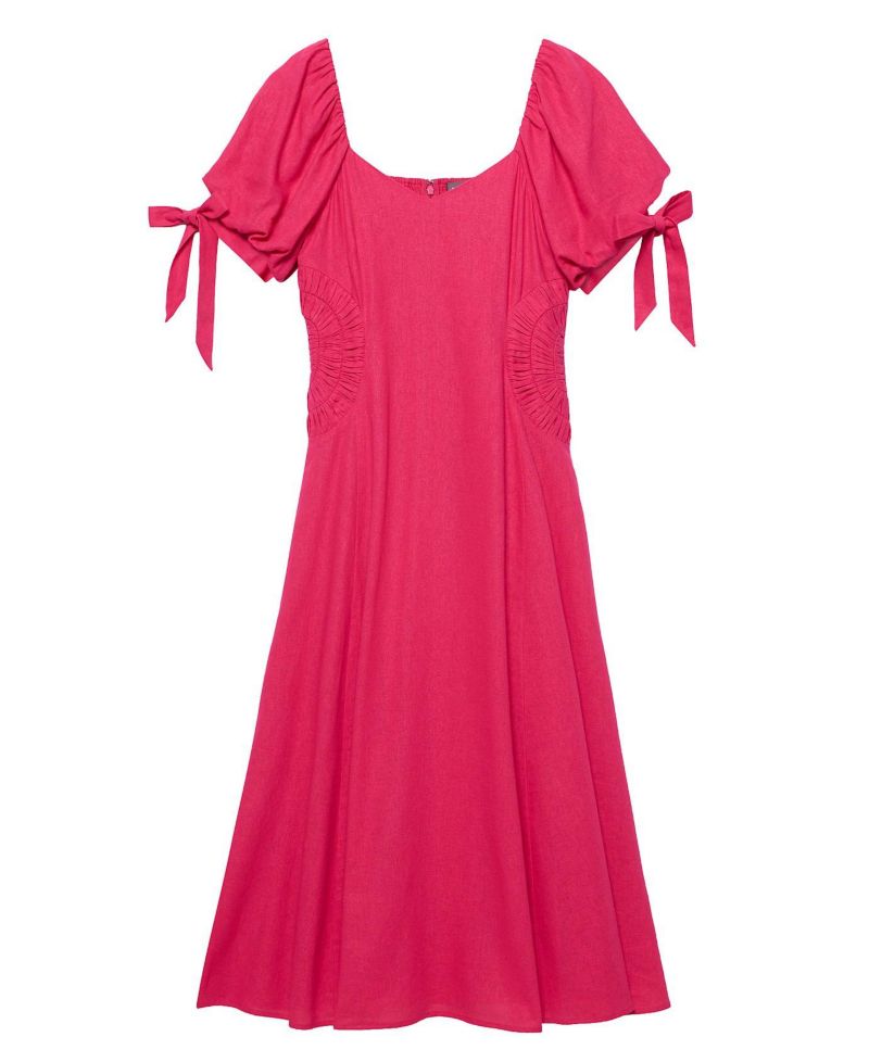 Women's Sweetheart Puff-Sleeve Maxi Dress