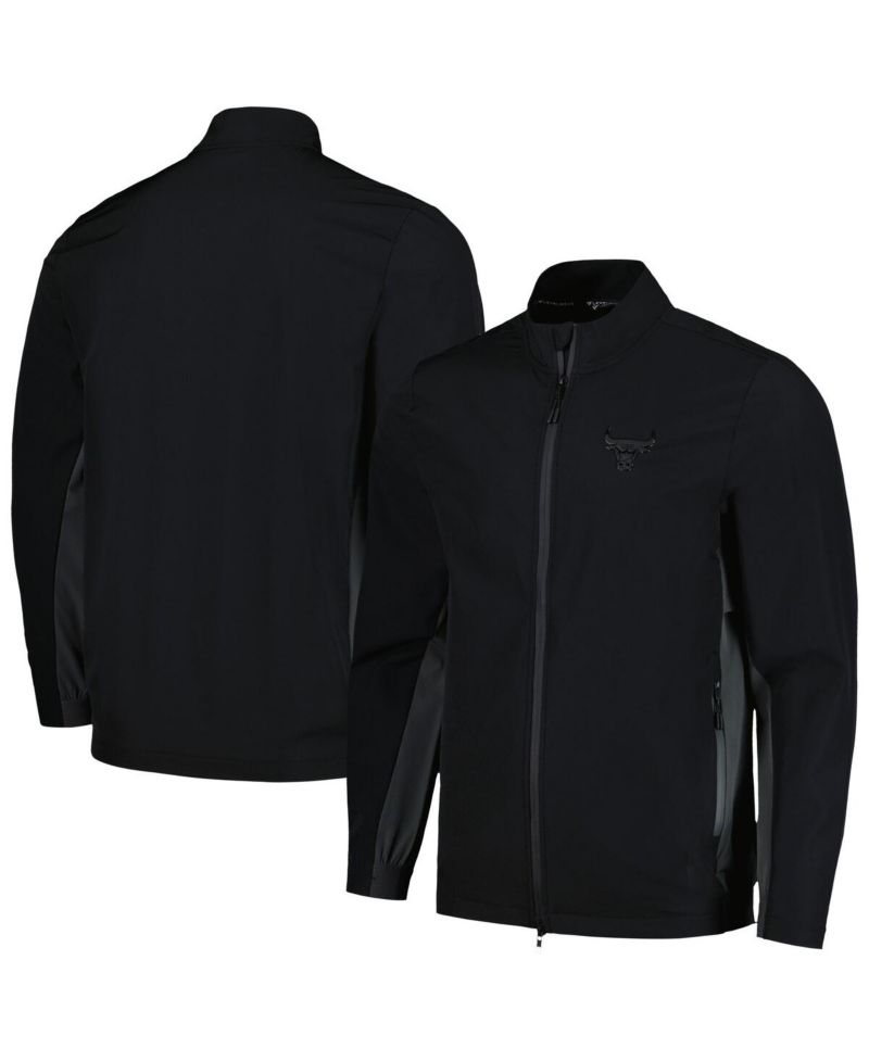 Men's Black Chicago Bulls Harrington Full-Zip Jacket
