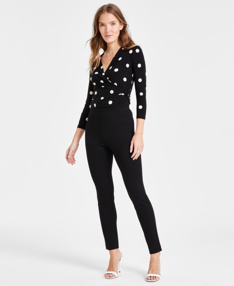 Women's Compression Pull-On Hollywood-Waist Ankle Pants