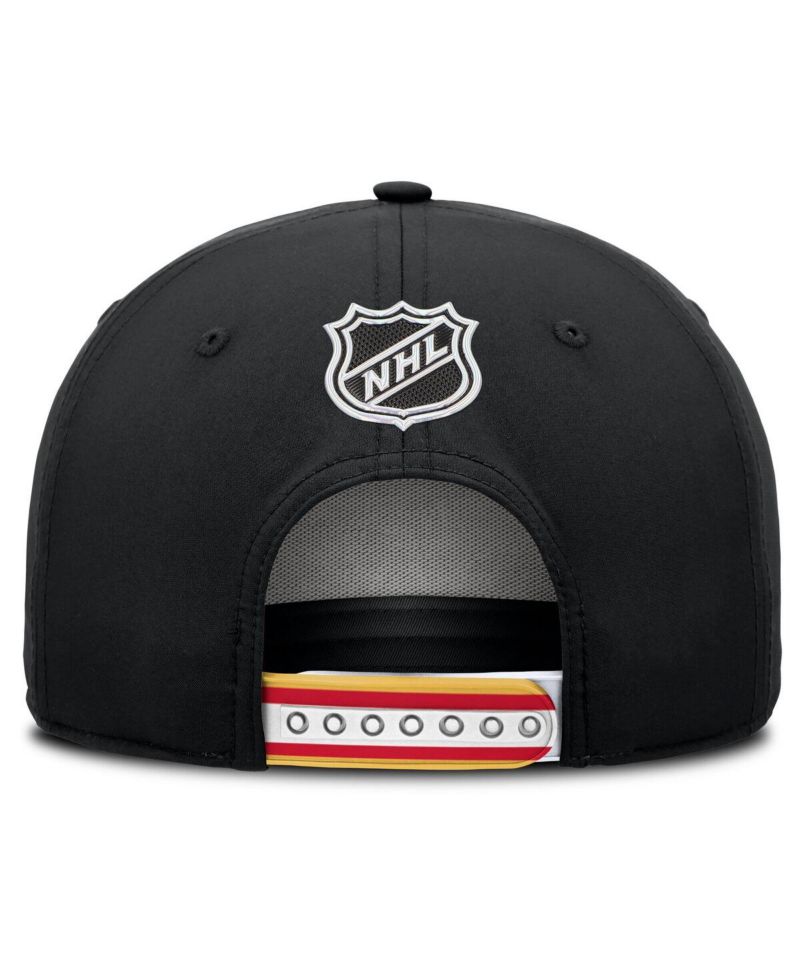 Men's Black Calgary Flames 2025 NHL Draft Authentic Pro On-Stage Podium A-Frame Adjustable Hat