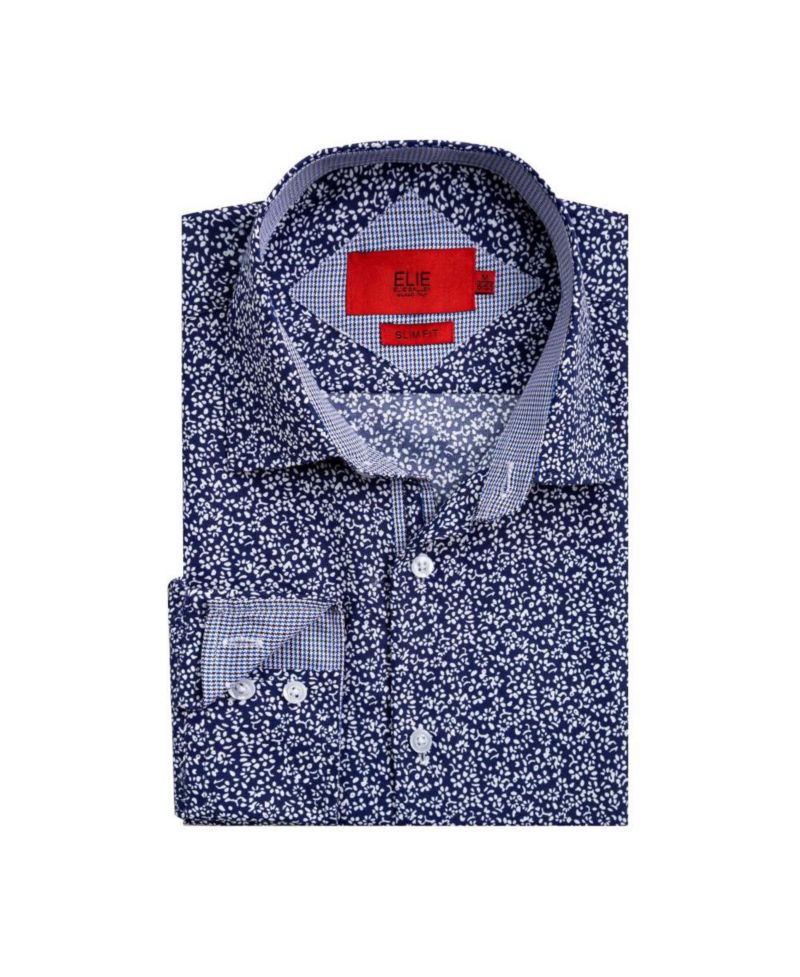 Men's Slim Fit Floral Printed Button-Down Shirt