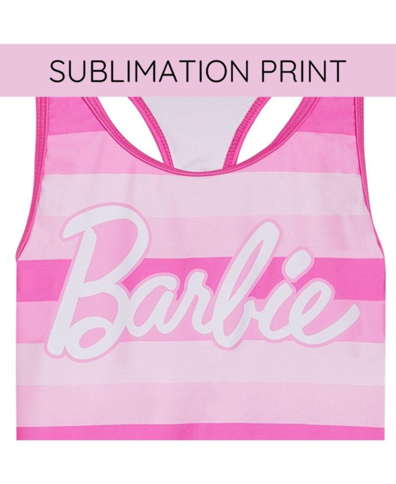 Girls Racerback UPF 50+ Tankini Top and Swim Shorts Outfit Set