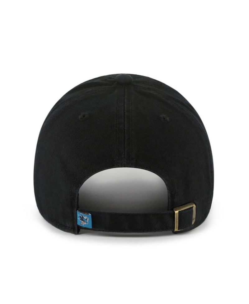 Men's Black San Jose Sharks Logo Clean Up Adjustable Hat