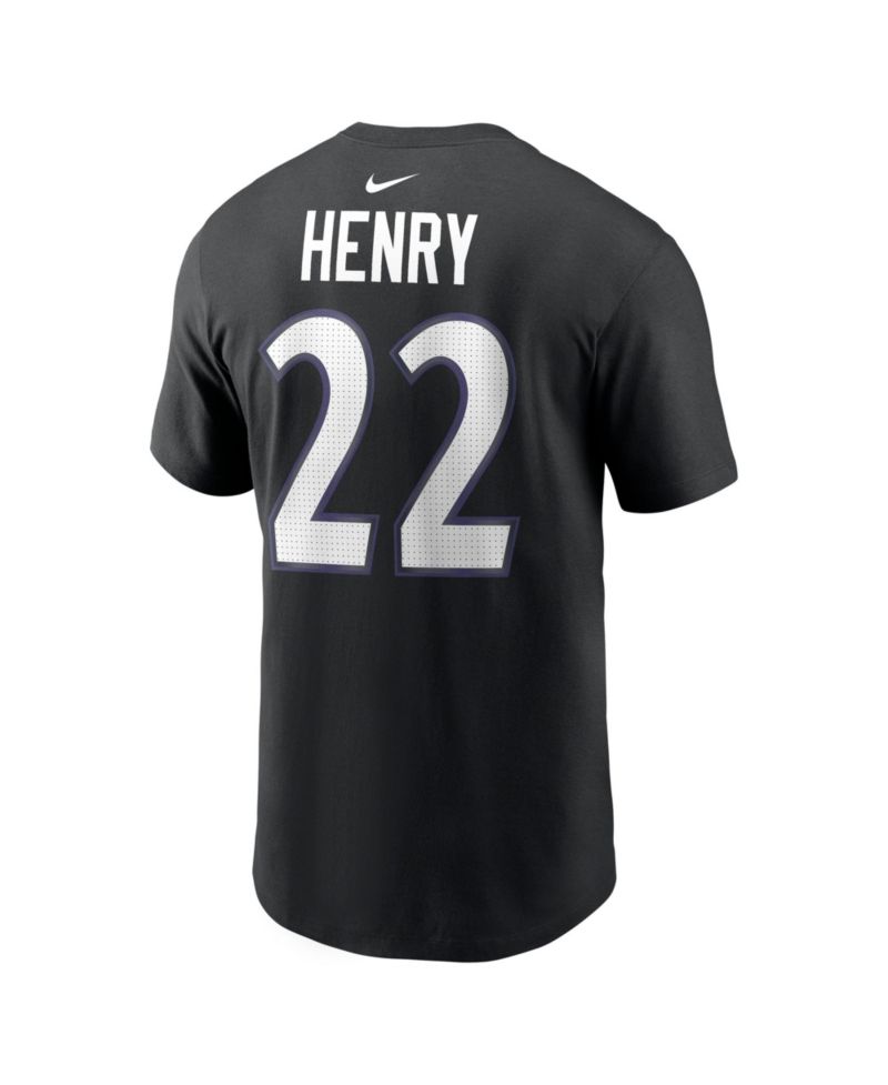 Men's Derrick Henry Black Baltimore Ravens Name Number T-Shirt