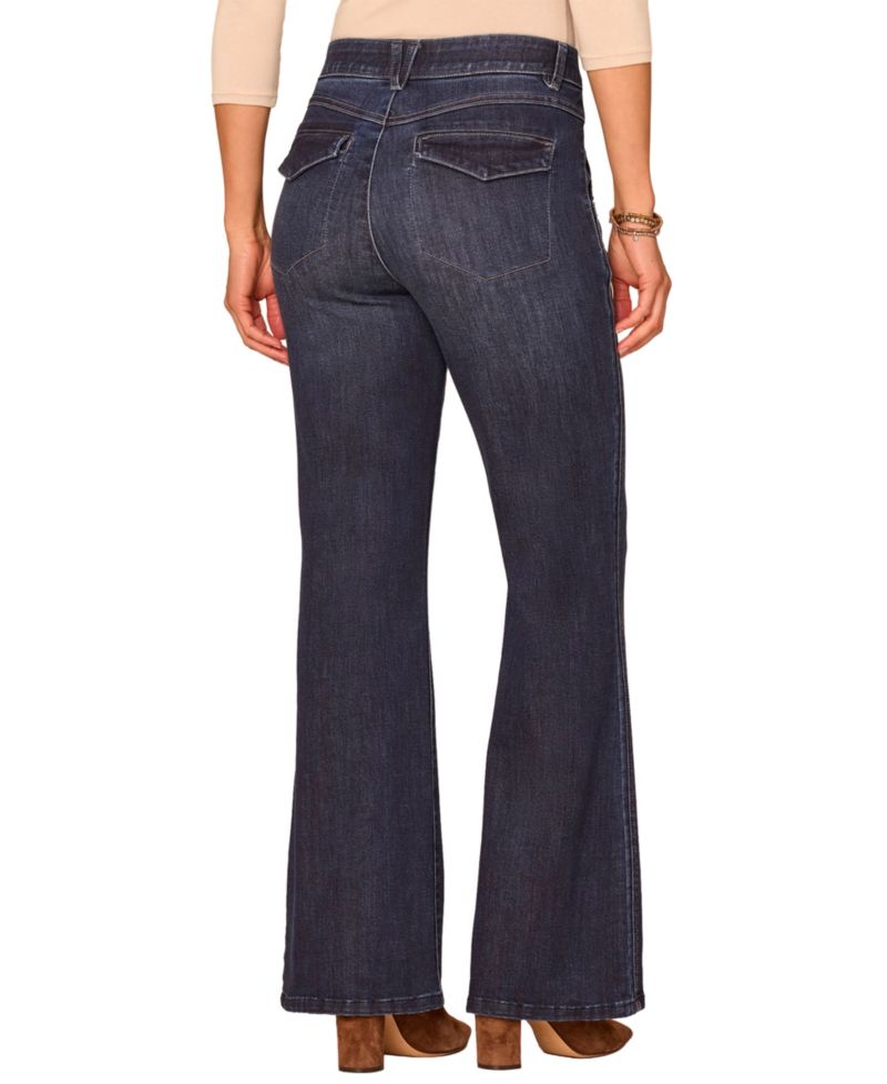 Women's "Ab" Solution Trouser Detail High-Rise Stretch Bootcut Jeans