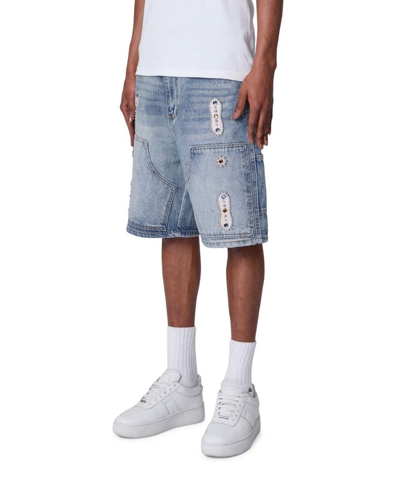 Men's Double Western Jewel Denim Shorts