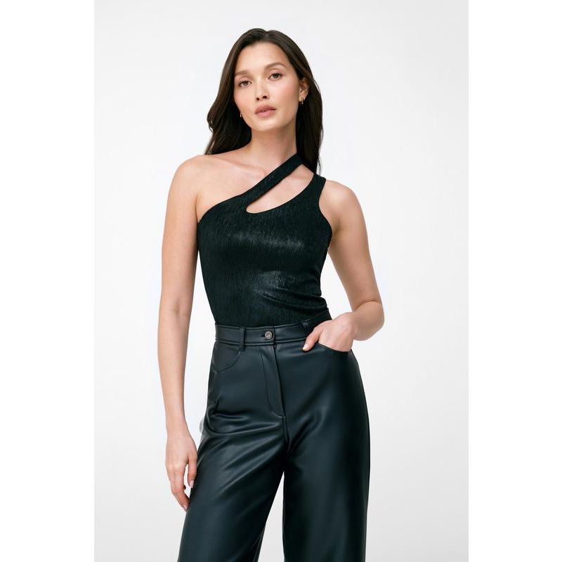 Women's Siren Metallic One-Shoulder Cutout Fitted Evening Top