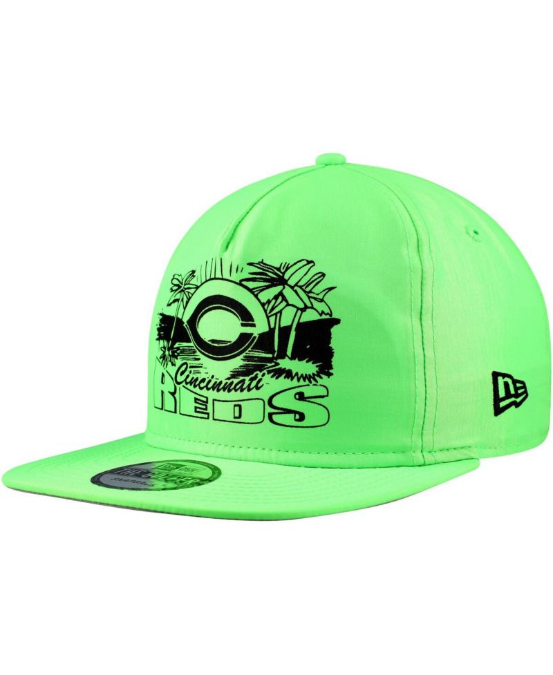 Men's Green Cincinnati Reds Neon Golfer Snapback Hat