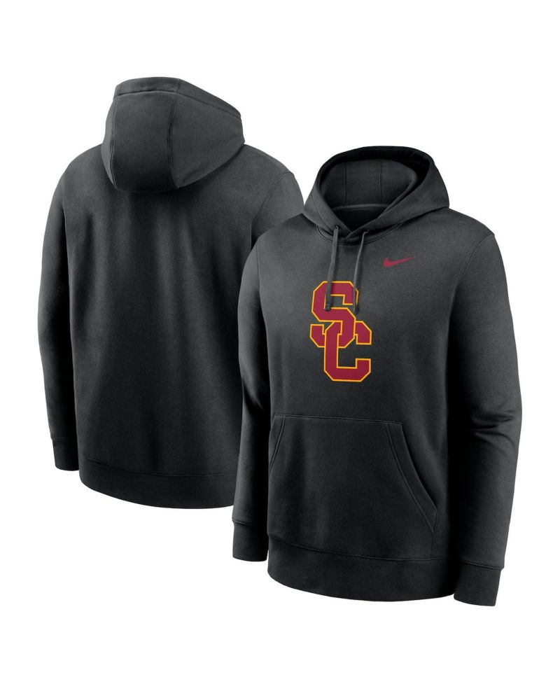 Men's Black USC Trojans Primetime Evergreen Club Fleece Pullover Hoodie